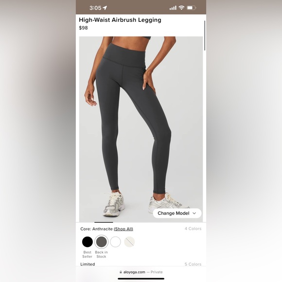 Alo High Waist Airbrush Legging - Navy - Picture 4 of 4